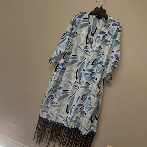 bohemian beaded Tassel kaftan dress/ beach cover up  size large - Picture 5 of 14